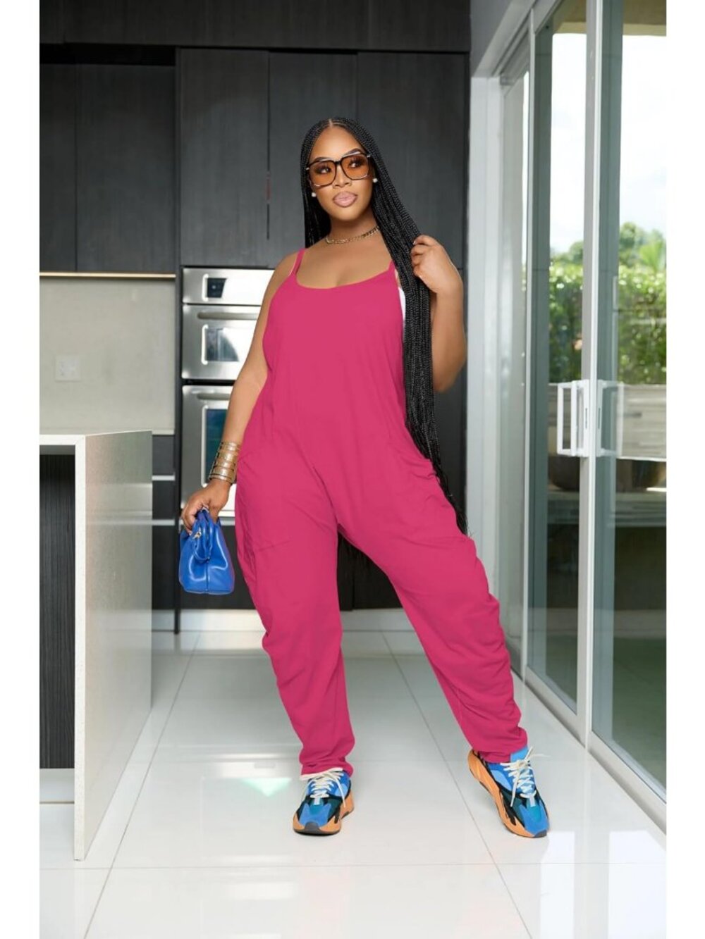 Casual Loose Strap Overalls Jumpsuit for Women with Pockets - Comfy & Stylish - Picture 4 of 5